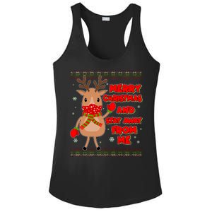 Merry Christmas And Stay Away From Me Reindeer Ladies PosiCharge Competitor Racerback Tank