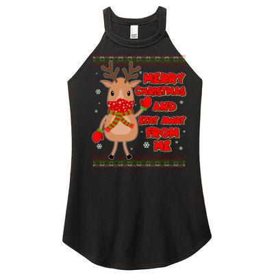 Merry Christmas And Stay Away From Me Reindeer Women’s Perfect Tri Rocker Tank