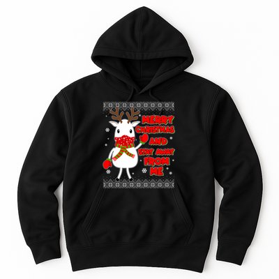 Merry Christmas And Stay Away From Me Reindeer Ugly Sweater Hoodie