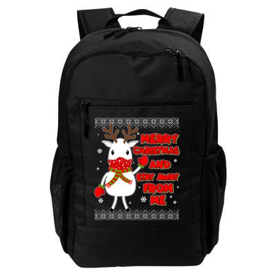 Merry Christmas And Stay Away From Me Reindeer Ugly Sweater Backpack