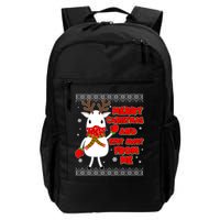 Merry Christmas And Stay Away From Me Reindeer Ugly Sweater Backpack