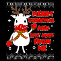 Merry Christmas And Stay Away From Me Reindeer Ugly Sweater Polo