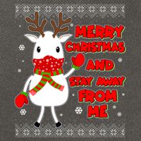Merry Christmas And Stay Away From Me Reindeer Ugly Sweater Cotton Canvas Backpack