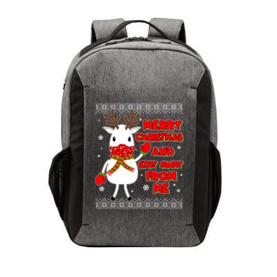 Merry Christmas And Stay Away From Me Reindeer Ugly Sweater Vector Backpack