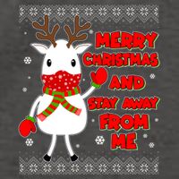 Merry Christmas And Stay Away From Me Reindeer Ugly Sweater Vector Backpack