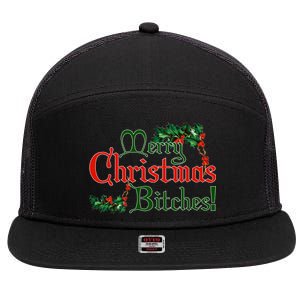 Merry Christmas Bitches! 7 Panel Mesh Trucker Snapback Hat