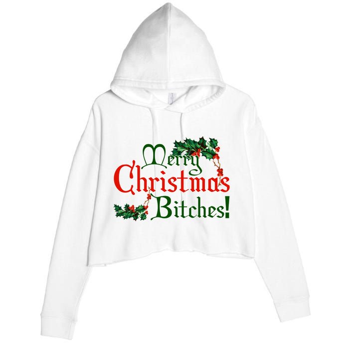 Merry Christmas Bitches! Crop Fleece Hoodie