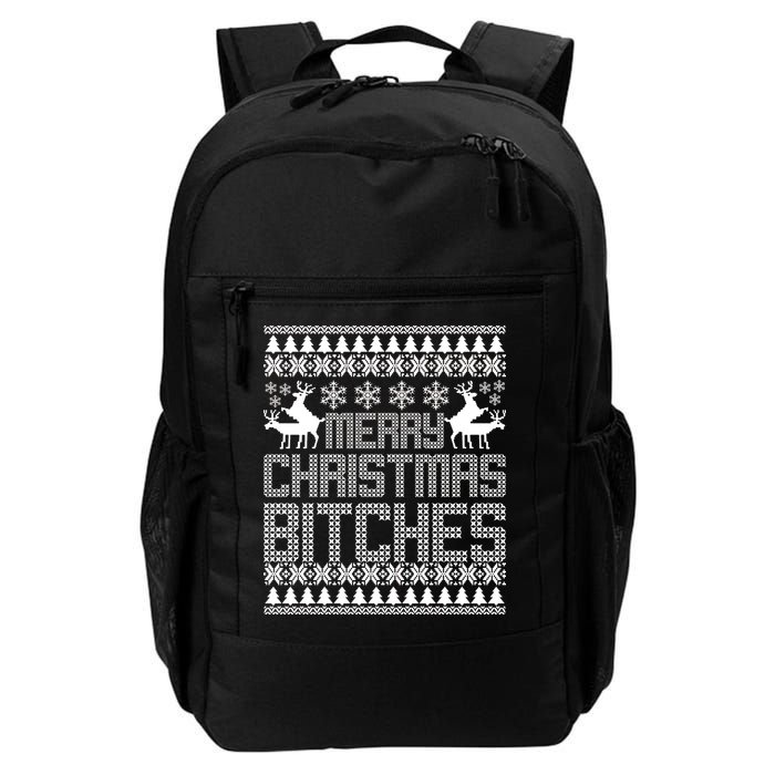 Merry Christmas Bitches Ugly Christmas Sweater Design Backpack