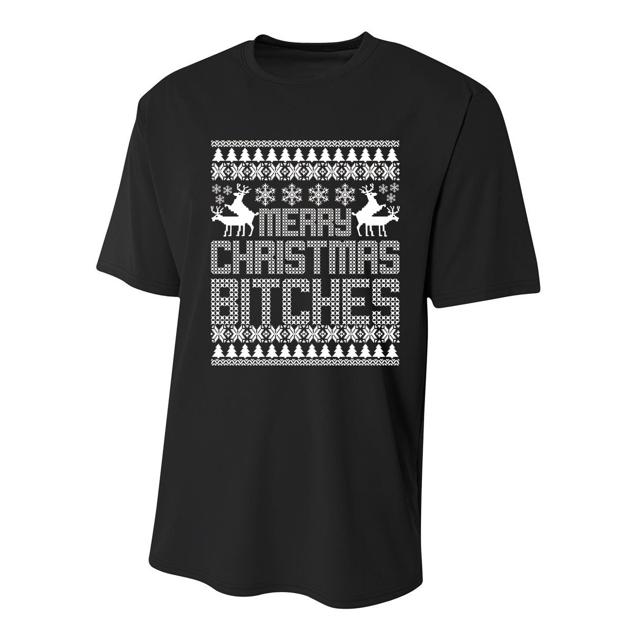 Merry Christmas Bitches Ugly Christmas Sweater Design Youth Performance Sprint T-Shirt