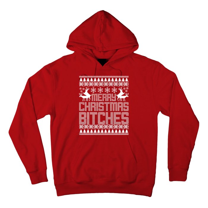 Merry Christmas Bitches Ugly Christmas Sweater Design Hoodie