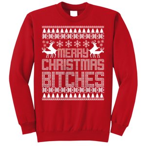 Merry Christmas Bitches Ugly Christmas Sweater Design Sweatshirt