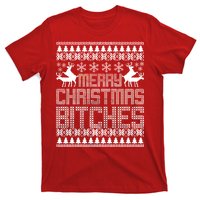 Merry Christmas Bitches Ugly Christmas Sweater Design T-Shirt