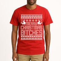 Merry Christmas Bitches Ugly Christmas Sweater Design Tall T-Shirt