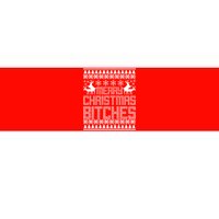 Merry Christmas Bitches Ugly Christmas Sweater Design Bumper Sticker