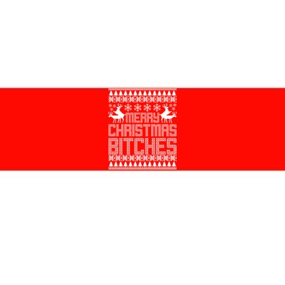 Merry Christmas Bitches Ugly Christmas Sweater Design Bumper Sticker