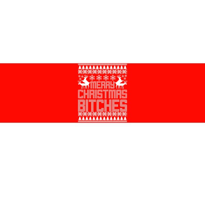 Merry Christmas Bitches Ugly Christmas Sweater Design Bumper Sticker