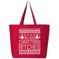 Merry Christmas Bitches Ugly Christmas Sweater Design 25L Jumbo Tote