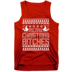 Merry Christmas Bitches Ugly Christmas Sweater Design Tank Top