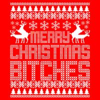 Merry Christmas Bitches Ugly Christmas Sweater Design Women's V-Neck T-Shirt