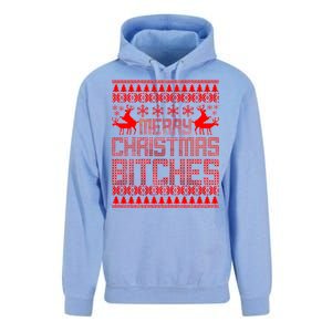 Merry Christmas Bitches Ugly Christmas Sweater Design Unisex Surf Hoodie