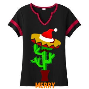 Merry Christmas Cactus Ladies Halftime Notch Neck Tee