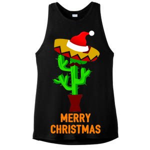 Merry Christmas Cactus Ladies PosiCharge Tri-Blend Wicking Tank