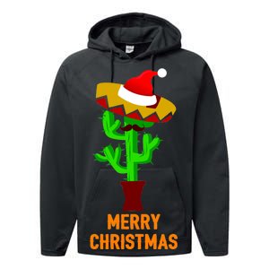 Merry Christmas Cactus Performance Fleece Hoodie