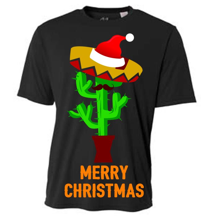 Merry Christmas Cactus Cooling Performance Crew T-Shirt