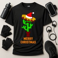 Merry Christmas Cactus Cooling Performance Crew T-Shirt