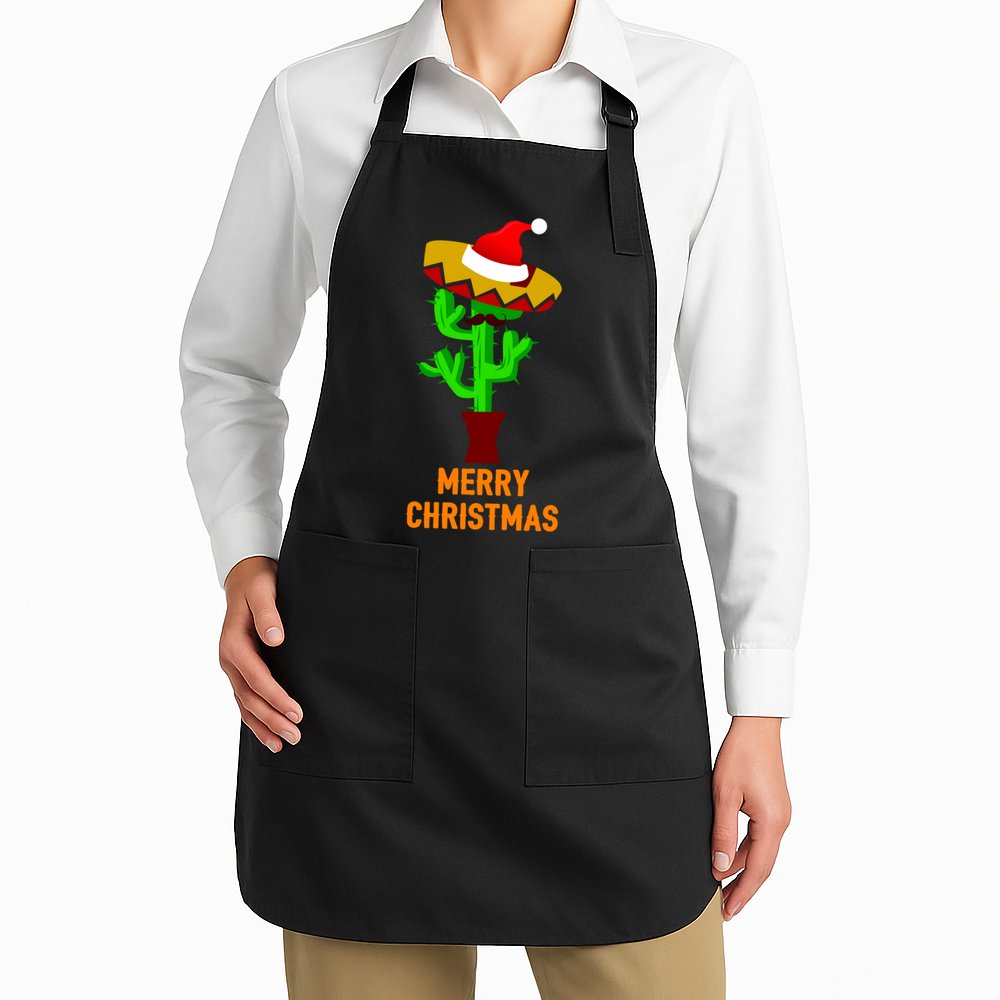 Merry Christmas Cactus Apron