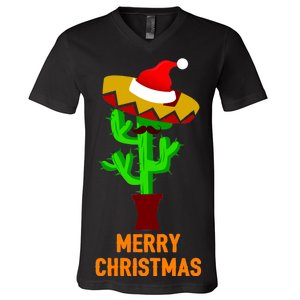 Merry Christmas Cactus V-Neck T-Shirt