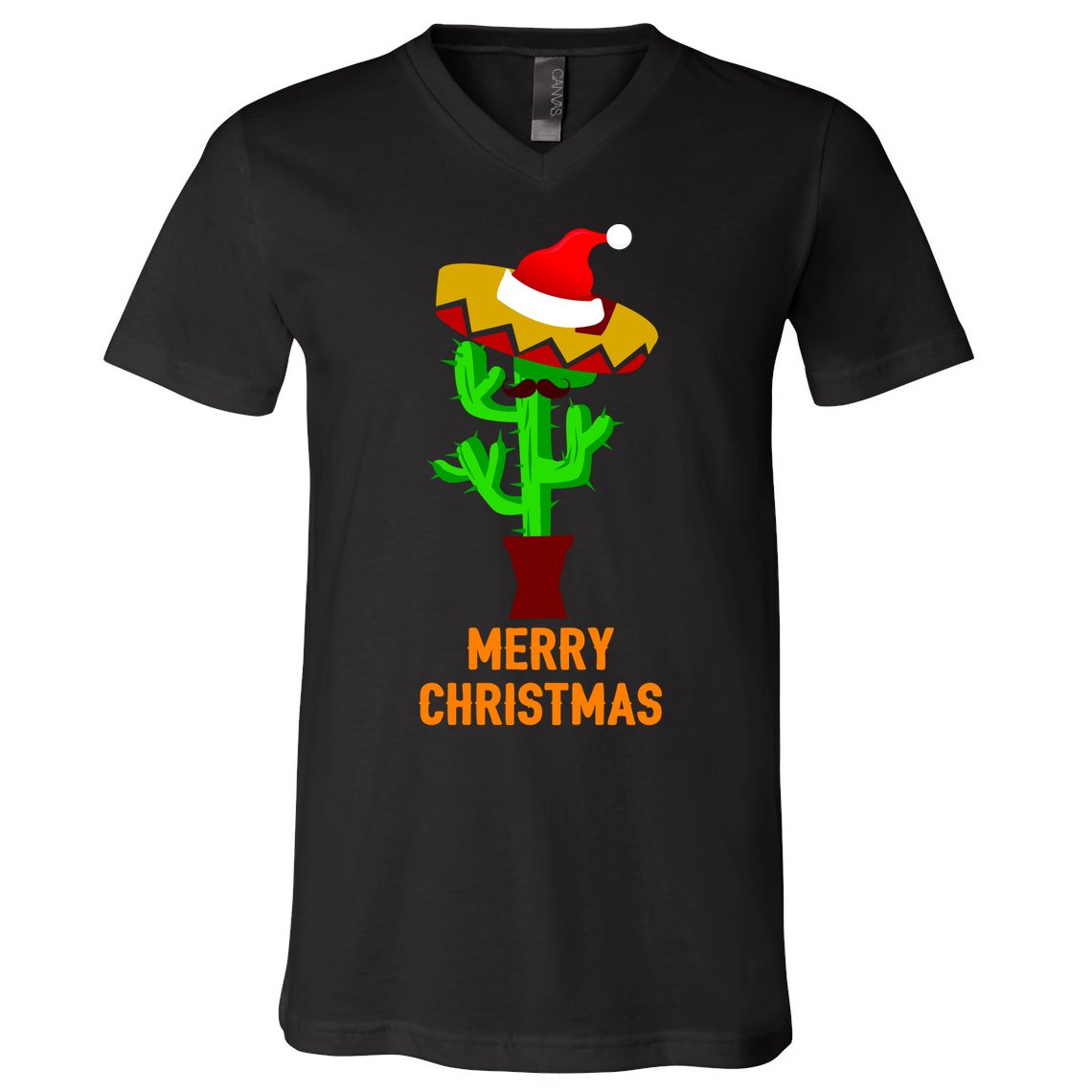 Merry Christmas Cactus V-Neck T-Shirt