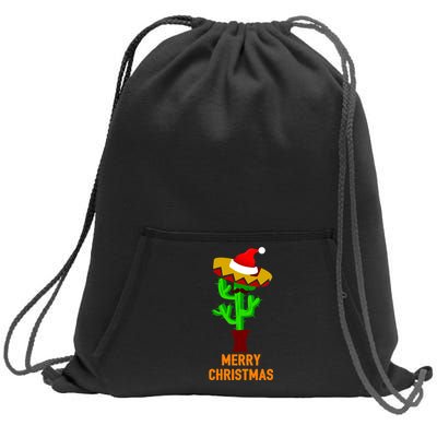 Merry Christmas Cactus Sweatshirt Cinch Pack Bag