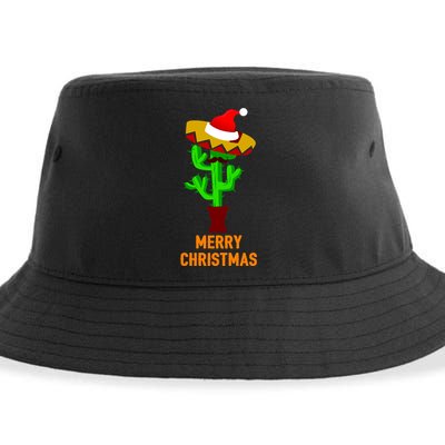 Merry Christmas Cactus Sustainable Bucket Hat