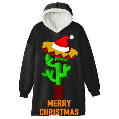 Merry Christmas Cactus Hooded Wearable Blanket