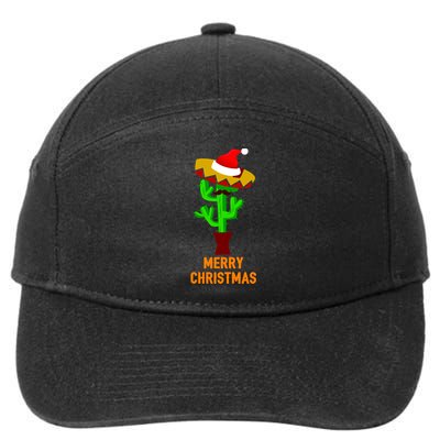 Merry Christmas Cactus 7-Panel Snapback Hat