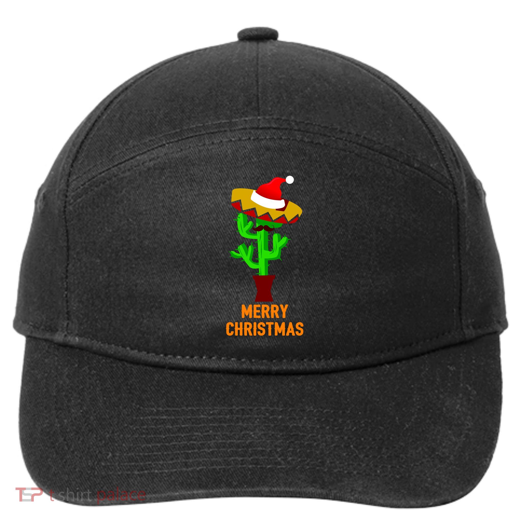 Merry Christmas Cactus 7-Panel Snapback Hat