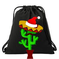 Merry Christmas Cactus Drawstring Bag