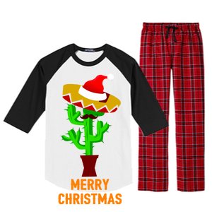 Merry Christmas Cactus Raglan Sleeve Pajama Set