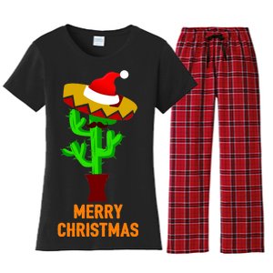 Merry Christmas Cactus Women's Flannel Pajama Set