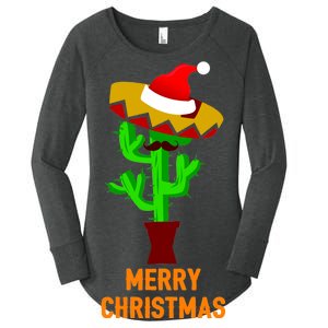 Merry Christmas Cactus Women's Perfect Tri Tunic Long Sleeve Shirt