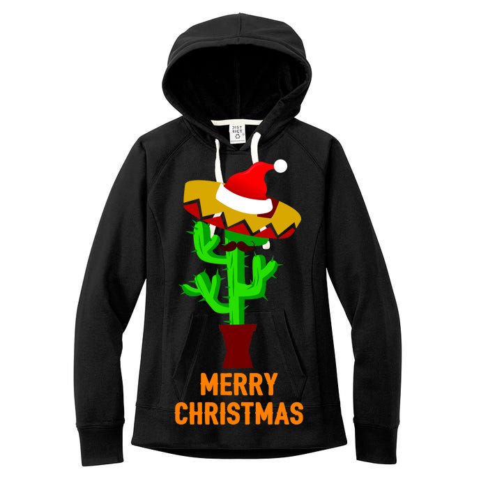 Merry Christmas Cactus Women's Fleece Hoodie