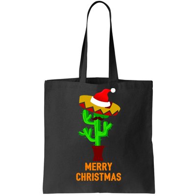 Merry Christmas Cactus Tote Bag