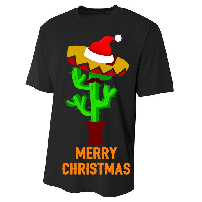 Merry Christmas Cactus Performance Sprint T-Shirt