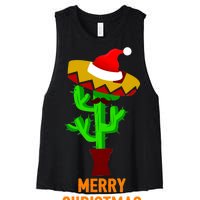 Merry Christmas Cactus Women's Racerback Cropped Tank