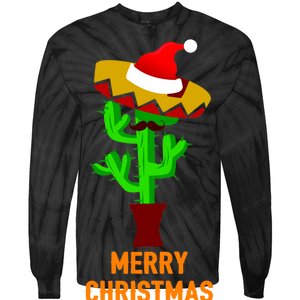 Merry Christmas Cactus Tie-Dye Long Sleeve Shirt