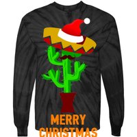 Merry Christmas Cactus Tie-Dye Long Sleeve Shirt