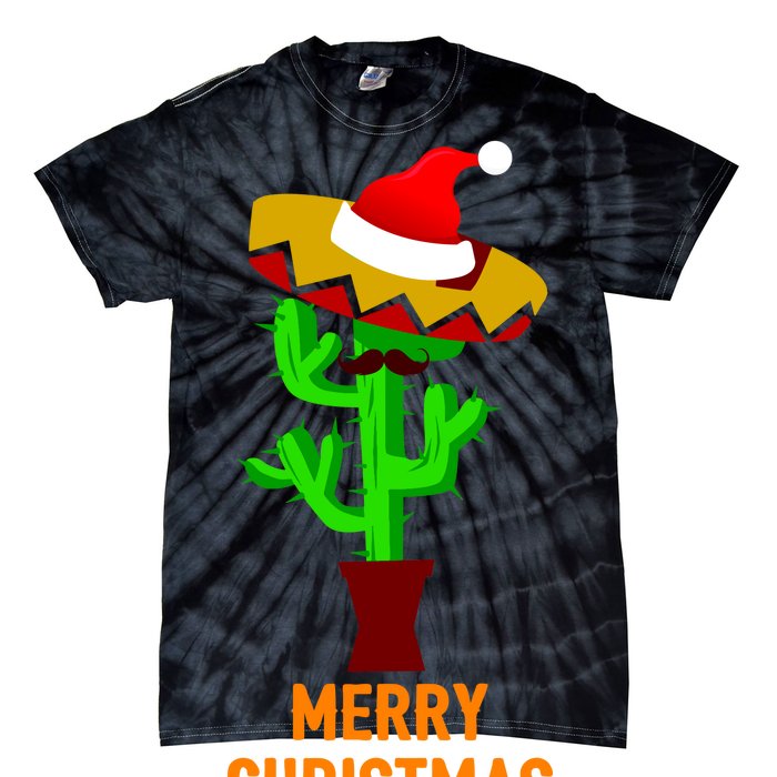 Merry Christmas Cactus Tie-Dye T-Shirt