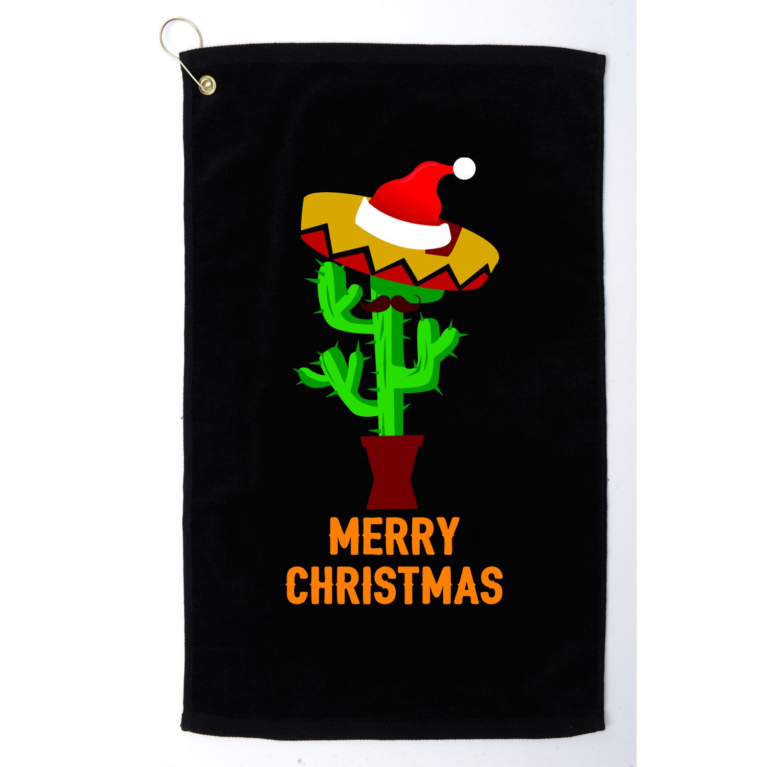 Merry Christmas Cactus Golf Towel