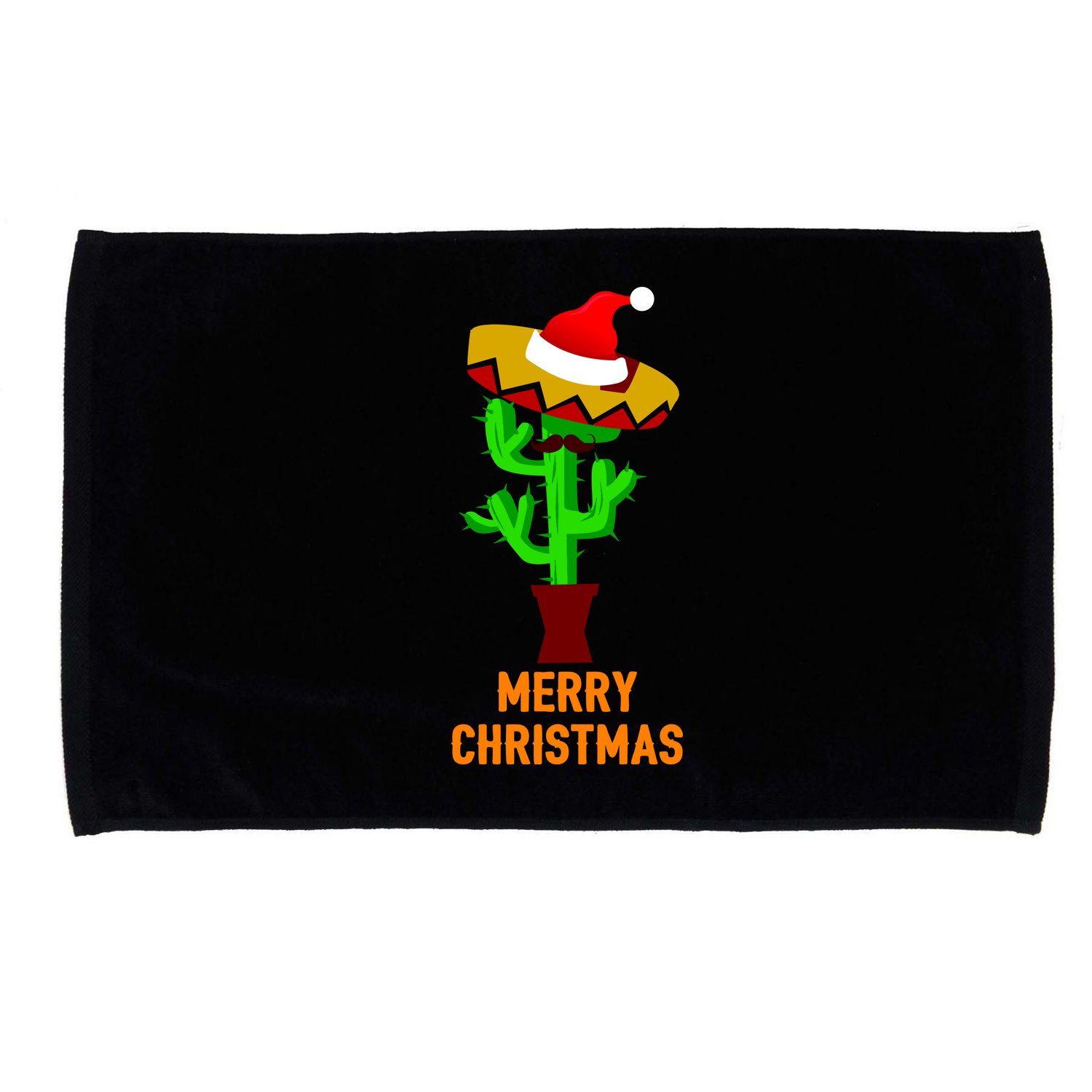Merry Christmas Cactus Microfiber Hand Towel